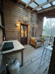 You can cook inside or outside on the porch.  